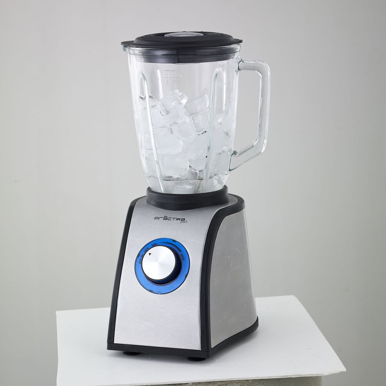 Blender filled with ice