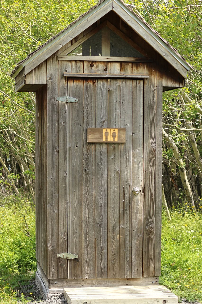 Outdoor wooden toilet